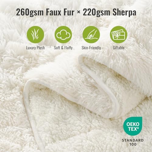 Uttermara Fluffy Weighted Blanket for Adults 20lbs Queen Size, 60"x80"