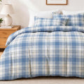 JOLLYVOGUE Plaid Duvet Cover King Size, 3 Pcs Duvet Cover Set