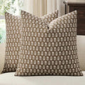 2 Pack Decorative Floral Print Pillow Covers 18x18in, Cinnamon
