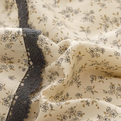Floral Twin Duvet Cover Washed Cotton Cream Twin Comforter Cover Lace