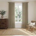 TWOPAGES Linen Room Darkening Rod Pocket Curtain, Taupe Grey, 50Wx96L