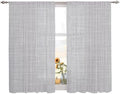 Grey Semi Sheer Curtains 63 Inch Length for Living Room Solid Color
