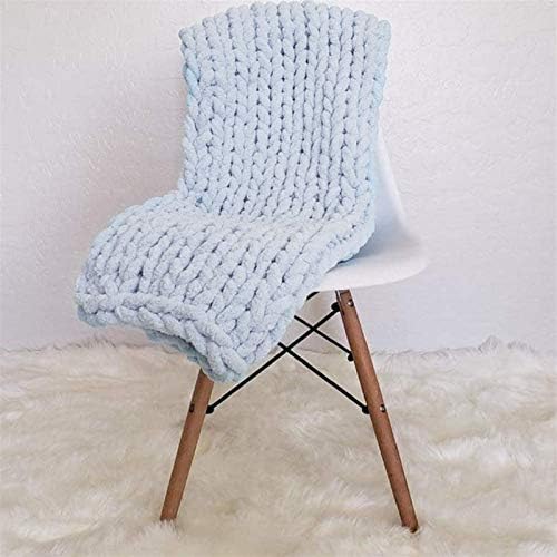 GIBZ Luxury Chunky Knit Blanket Chenille Handmade Yarn Knitted Throw