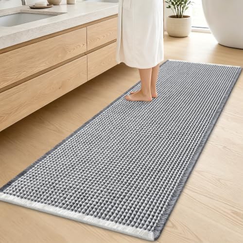 Arotive Waffle Bathroom Runner Rug 60X24, Boho Extra Soft Washable
