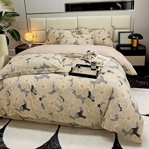 Floral Duvet Cover Queen Set Soft Cotton Bedding Comforter Cover Set