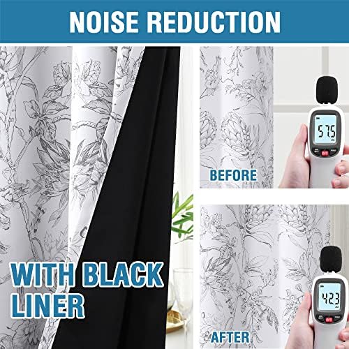 H.VERSAILTEX 100% Blackout Curtains for Living Room Camellia Floral