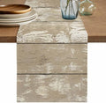 Beige Table Runner Cotton Linen 108 Inch Holiday Dresser
