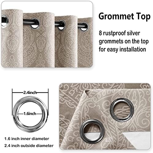 DWCN Ombre Blackout Curtains for Bedroom 52 x 72 inch, 2 Panel Set