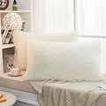 JAUXIO Long Faux Fur Soft Soild Decorative Pillowcase Oblong Fluffy
