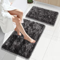 Yimobra Bathroom Rug Set 2 Piece, Luxury Shaggy Bath Mat Set with Non