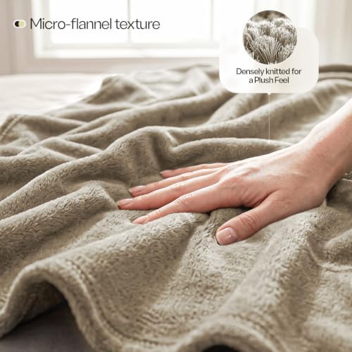 Soft Fleece Blanket for Bed King Size Camel (90x102 Inch)