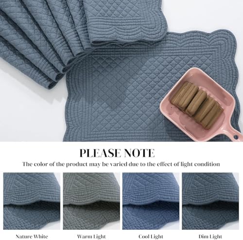 HOMBYS Quilted Placemats Set of 4 Washable-Rectangular Placemats for