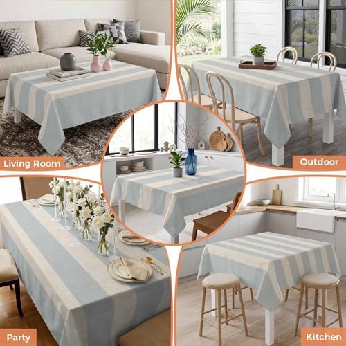Minimalist Grey Stripes Rectangle Tablecloth 60x120 Inches,Vintage