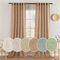 MIULEE Brown Linen Curtains 52x96 Inch Long Soft Thick Linen Textured