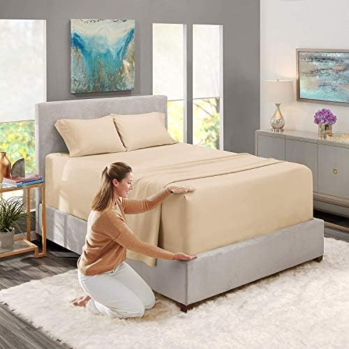 4 Piece Sheet Set - 20 inch Deep Pocket Bed Sheet Set - 100% Cotton