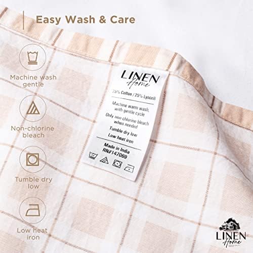 Linen Home Cotton Lyocell Blend Percale Sheet Set Twin, Polka Cedar