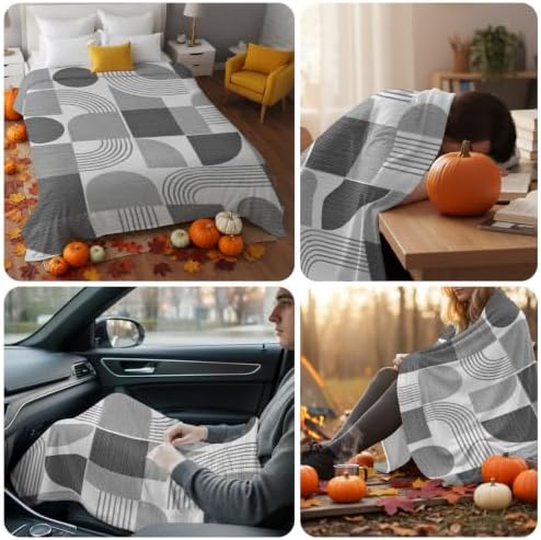 Flannel Fleece Blanket 60" x 80", Bohemia Microfiber Cozy Soft Throws