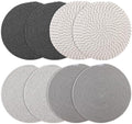 Round Woven Placemats Set of 8 Heat Resistant Placemats 13.5 Inches