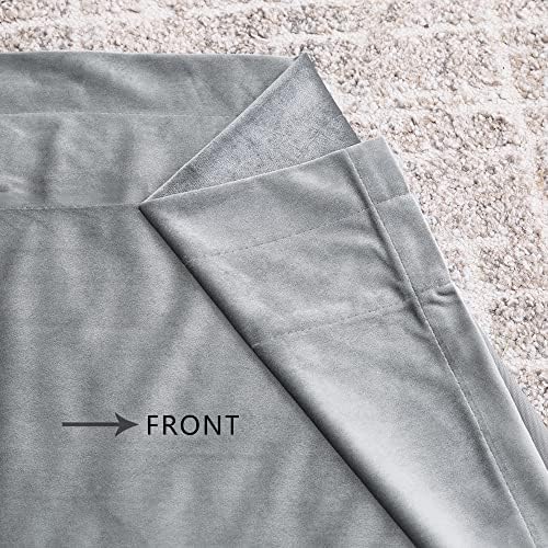 Gray Velvet Curtains 120 inches for Living Room Luxury Room Darkening