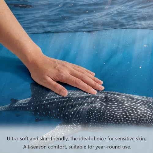 King Duvet Cover Set Soft Microfiber Animals Whale Shark