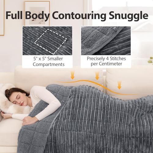 Ultra-Soft Weighted Blanket for Adults(12 lbs, 48” x 72” Full Size)