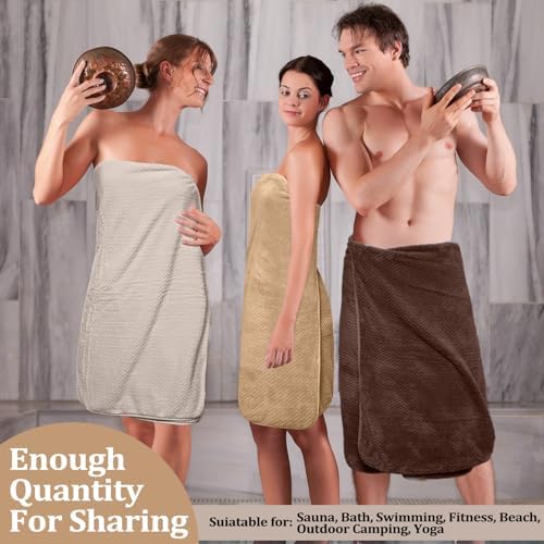 Preboun 12 Pcs Bath Towels Set Washcloths Microfiber,Taupe Gradient