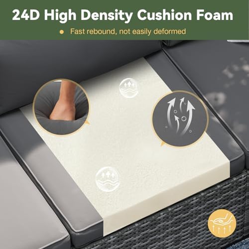 Aoxun Replacement Cushions for Outdoor Furniture, 9-Piece Outdoor