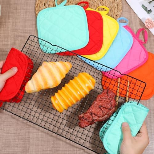 24 Pcs Cotton Pot Holders for Kitchen, Multicolor Square Hot Pads
