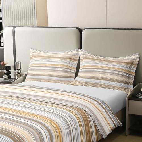 Manfei Classic Stripe Patchwork Kids Bedding Set King Size 100%
