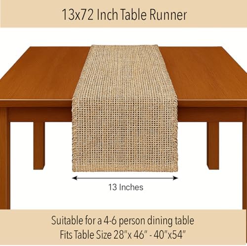 Chardin home Natural Jute Table Runner 13x72 Inch – Vintage Boho