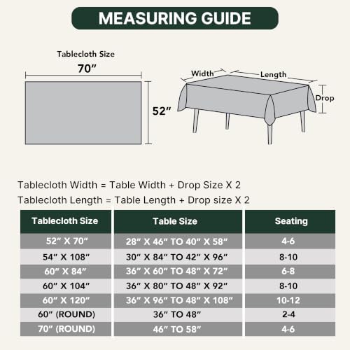 H.VERSAILTEX Rectangle Tablecloth Waffle Textured Waterproof Table