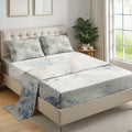 Distressed Modern Bed Sheets, Abstract Geometric Twin XL Sheets