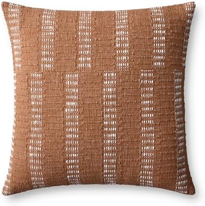 Loloi Rust/Ivory 22'' x 22'' Cover Only Pillow