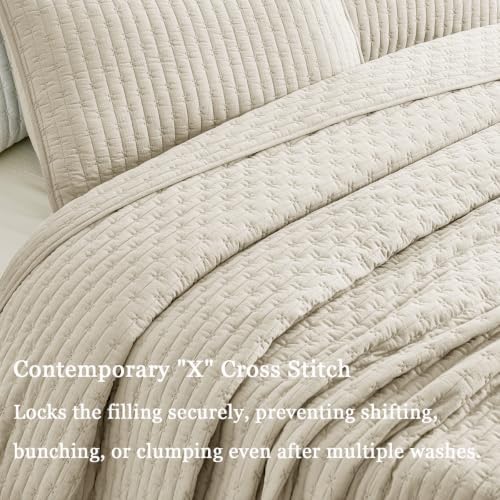 California King Size Cotton Quilt Bedding Set with 2 Shams,106"x118"