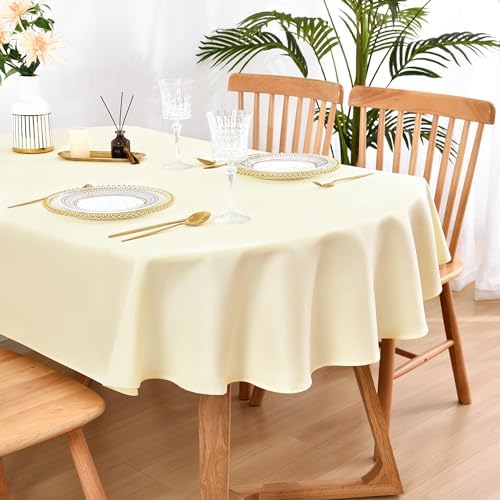 Wolkemer Oval Tablecloth 60 x 102 Inch Washable Fabric Table Cloth