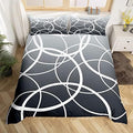 Gray Gradient Duvet Cover Queen Size,Geometric Circles Comforter Cover