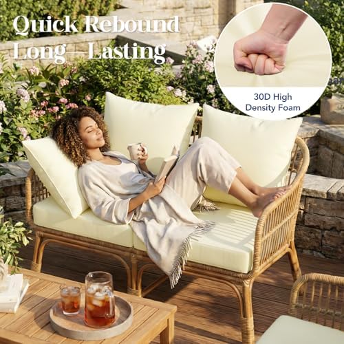 L’AGRATY Outdoor Chair Cushions for Patio Furniture:24" x 24" Deep