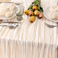 Ivory Cheesecloth Table Runner Boho Farmhouse Fall Table Runner 10ft