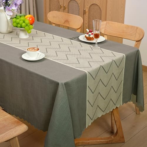 Rectangle Waterproof Tablecloth Linen Textured Table Cloth,Stain and