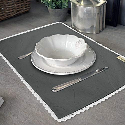 Gray Home Decor Reversible Table Decor White Lace Placemats Reversible