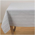 Grey 56% Cotton - 44% Polyester Stitched Line Tablecloth, 70" Square