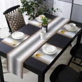 Abstract Table Runner and Placemats Set of 4 Gradient Brown White Gray
