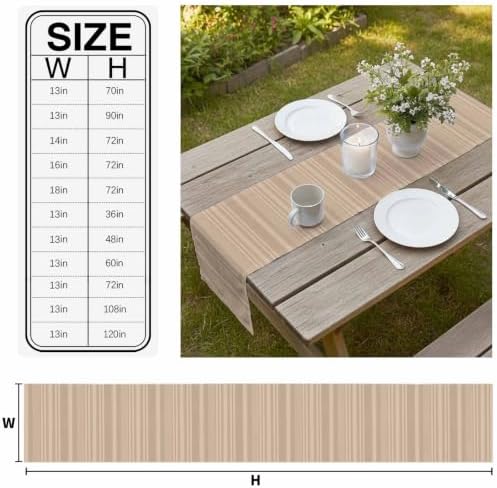 Beige Tan Table Runner 108 Inch Long Dresser Scarves Linen