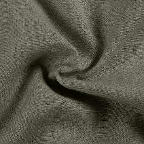 ChadMade Belgian Flax Linen Curtain 52x108 Inch Pinch Pleat Drape Pure