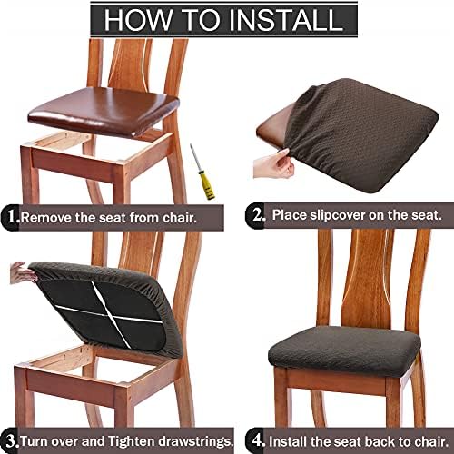 BUYUE Dining Room Chair Seat Covers Set of 4, TPU not Mixed, Friendly