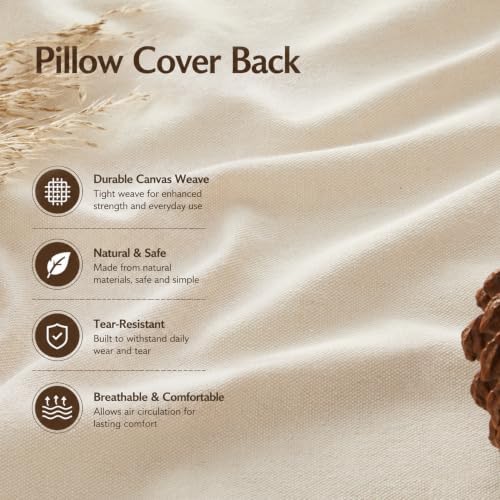 Fall Floral Bird Printing Pillow Covers 18”x18”, 2 Pack, Rust