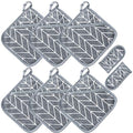 Heat Resistant Potholders Hot Pads-6 Kitchen Pot Holders Set with 2