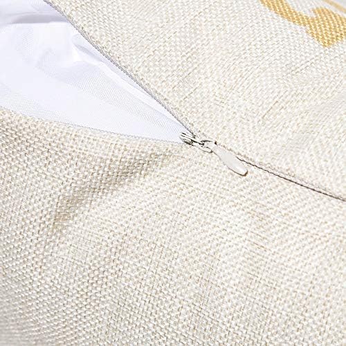 Linen Throw Pillow Covers Set of 4, 20 x 20 Inch, Floral