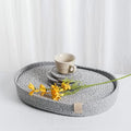 Oval Placemats Set of 6 with Coasters & Holder, Heather Grey