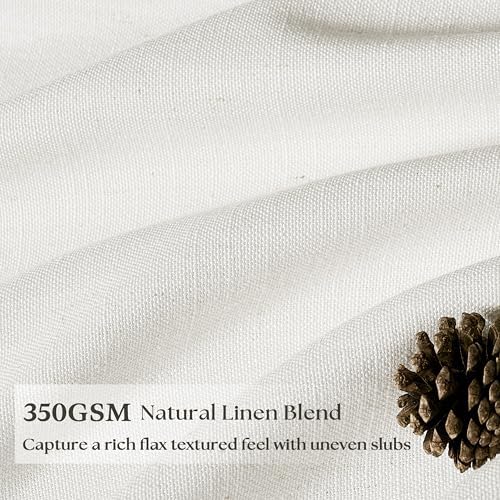 Natural Semi Sheer Linen Pinch Pleated Curtains 120 Inch Long